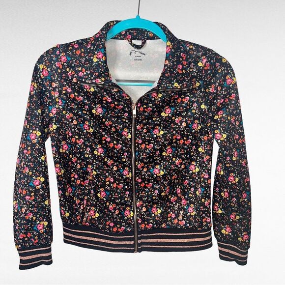 Art Class Floral Zip Girls Jacket Size L (10/12) - Picture 1 of 6